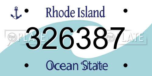 326387 Rhode Island License Plate