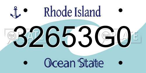 32653G0 Rhode Island License Plate
