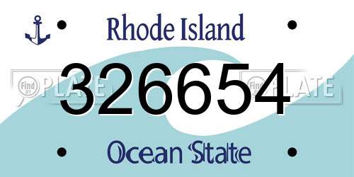 326654 Rhode Island License Plate