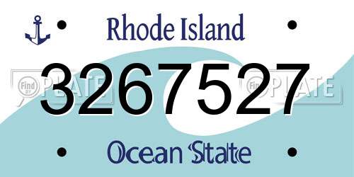 3267527 Rhode Island License Plate
