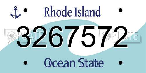 3267572 Rhode Island License Plate