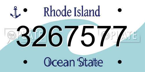3267577 Rhode Island License Plate