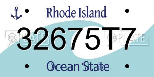 32675T7 Rhode Island License Plate