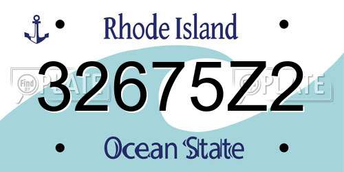32675Z2 Rhode Island License Plate