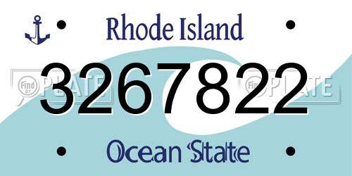 3267822 Rhode Island License Plate