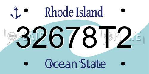 32678T2 Rhode Island License Plate