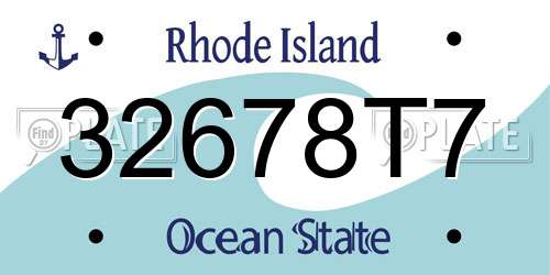 32678T7 Rhode Island License Plate