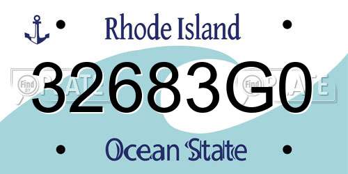 32683G0 Rhode Island License Plate