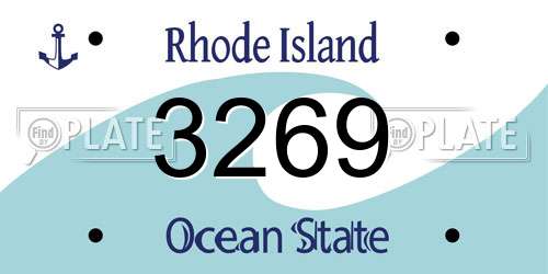 3269 Rhode Island License Plate
