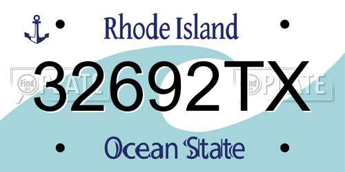 32692TX Rhode Island License Plate