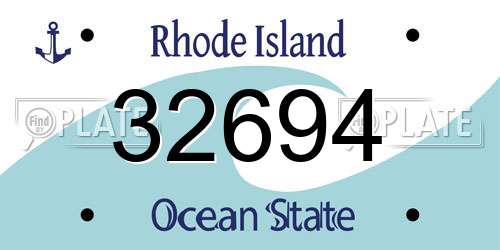 32694 Rhode Island License Plate