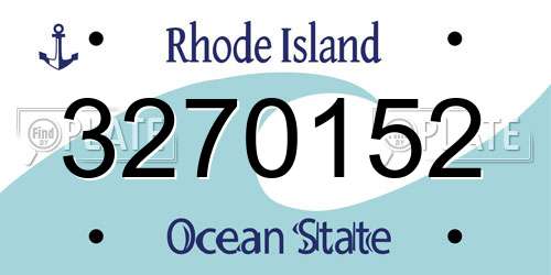 3270152 Rhode Island License Plate
