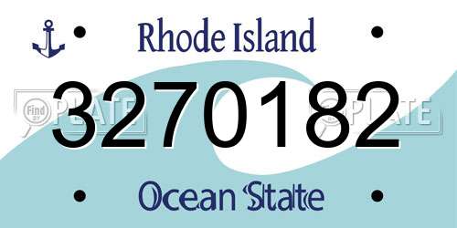 3270182 Rhode Island License Plate