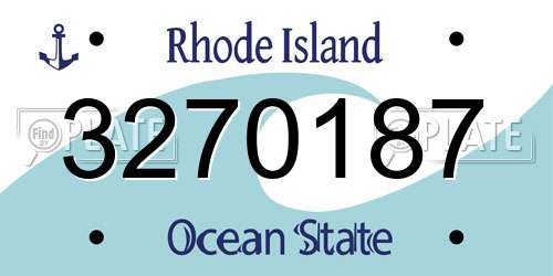 3270187 Rhode Island License Plate