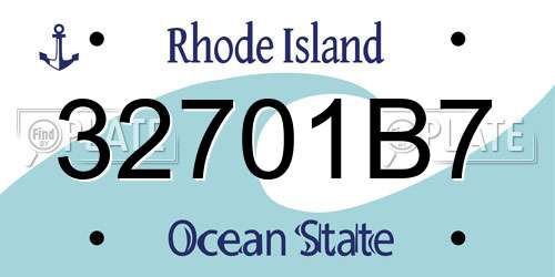 32701B7 Rhode Island License Plate