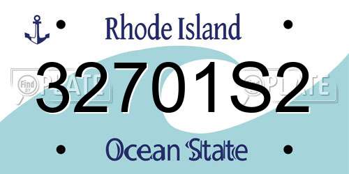 32701S2 Rhode Island License Plate