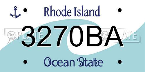 3270BA Rhode Island License Plate