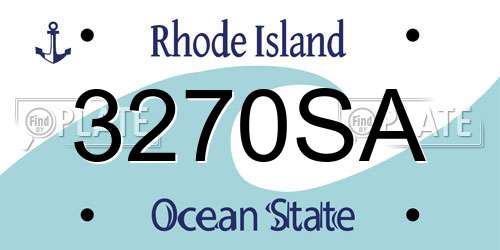 3270SA Rhode Island License Plate