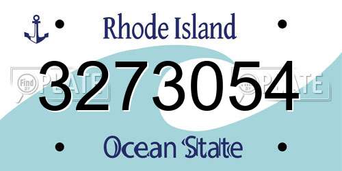 3273054 Rhode Island License Plate