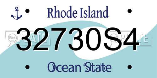 32730S4 Rhode Island License Plate