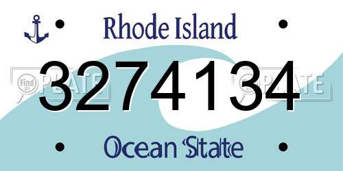 3274134 Rhode Island License Plate
