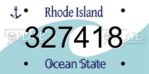 327418 Rhode Island License Plate