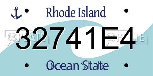32741E4 Rhode Island License Plate
