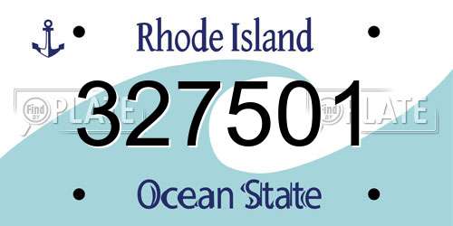 327501 Rhode Island License Plate