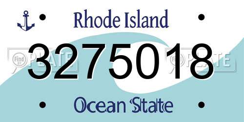 3275018 Rhode Island License Plate