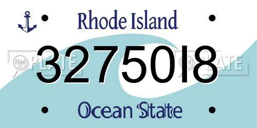 32750I8 Rhode Island License Plate