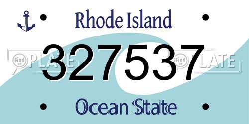 327537 Rhode Island License Plate