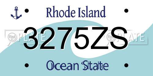 3275ZS Rhode Island License Plate