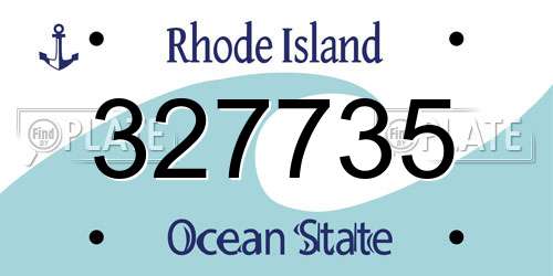 327735 Rhode Island License Plate