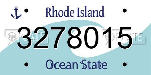 3278015 Rhode Island License Plate
