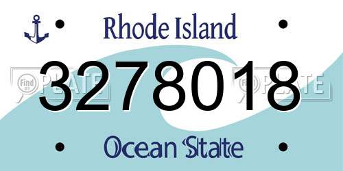 3278018 Rhode Island License Plate