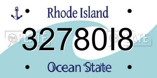 32780I8 Rhode Island License Plate
