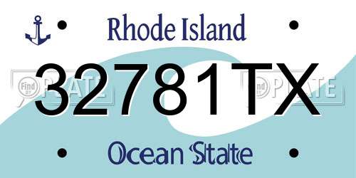32781TX Rhode Island License Plate