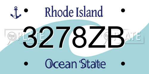 3278ZB Rhode Island License Plate
