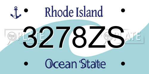 3278ZS Rhode Island License Plate