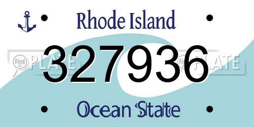 327936 Rhode Island License Plate