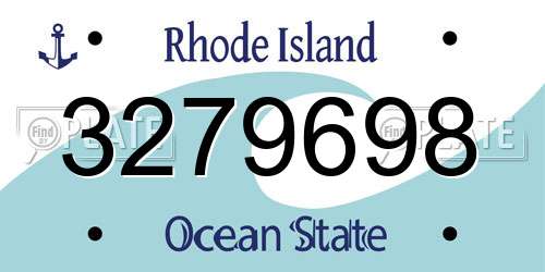 3279698 Rhode Island License Plate