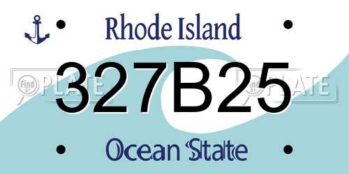 327B25 Rhode Island License Plate