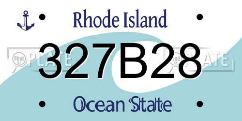 327B28 Rhode Island License Plate