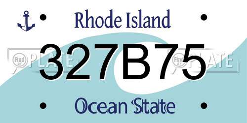 327B75 Rhode Island License Plate