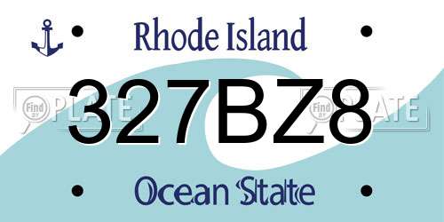 327BZ8 Rhode Island License Plate