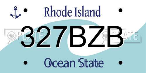 327BZB Rhode Island License Plate