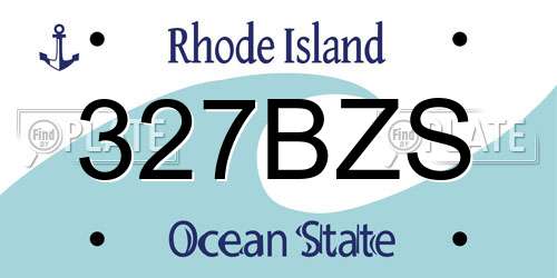 327BZS Rhode Island License Plate