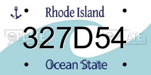 327D54 Rhode Island License Plate