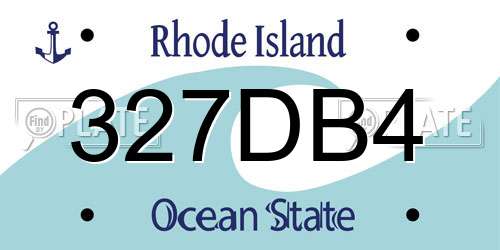 327DB4 Rhode Island License Plate