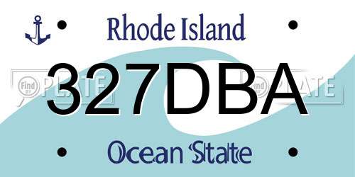 327DBA Rhode Island License Plate